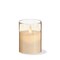 Estella LED Glass Hurricane 3x4 Amber Flameless Pillar Candle Holder for Indoor Use 4x3x3 Inches